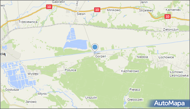 mapa Gorzeń, Gorzeń gmina Nakło nad Notecią na mapie Targeo